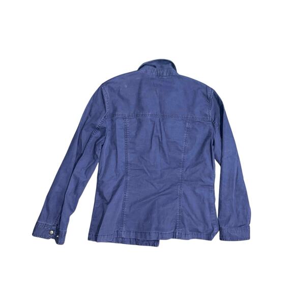 Gap Womens Snap Front Navy Chino Pocket Style Jacket Blazer Size Large Preppy - Picture 2 of 5